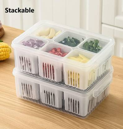 STARKENDY Plastic Freezer Storage Containers, Container for Kitchen,Vegetable,Fruits Box Storage Basket