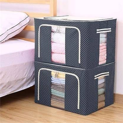 MOOZICO Large Capacity Multifunction Foldable Storage Bag with Steel Frame Clothes Cover