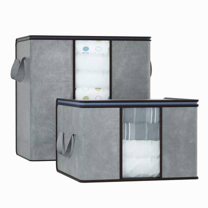 इन्फिनिटी क्राफ्ट blanket cover set of 2 cb Series Luxury Grey Bedroom Essentials - Set of 2" cloth organizer