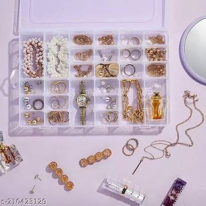 MAGICAL Plastic Jewellry Storage 36 Grid Storage and, Earing Organizer Vanity Box 36 Vanity Box