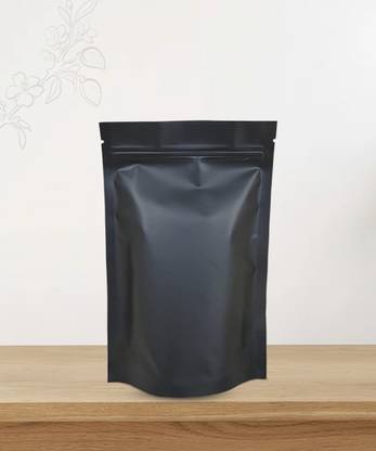 PRASAD Matt Black Pouch For Food Packaging of all items with Zipper 6*8 packof 50p Security Bag