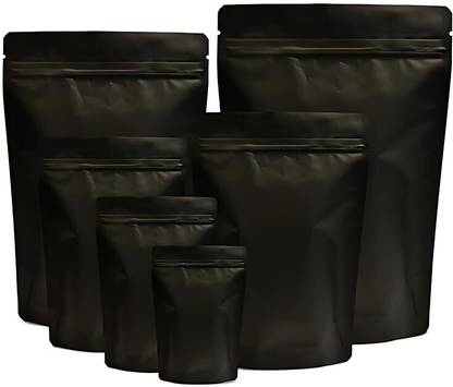 Velexe Matte Black Reusable Zip Lock Plastic Storage Pouch