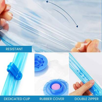 DN BROTHERS 5Pack Vacuum Compression Storage Bags With Pump,Space Saver Sealer Bag DN300 Travel Storage Vacuum Bags