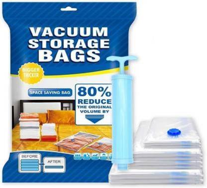Cltllzen Zip lock Vacuum Storage Space Saver Bags with Compact Hand Pump High Volume Travel Storage Vacuum Bags