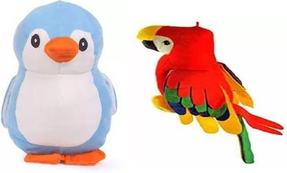 kartiktoys PENGUIN AND PARROT SOFT TOY COMBO  - 20 cm