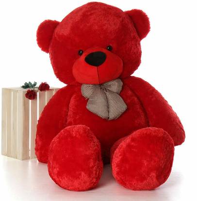 MOSU FEEL SOFT TOYS Teddy bear 4 feet, Soft toy (Red, 4 feet)  - 160 cm