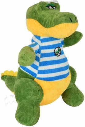 ysh Soft Plush Blue Dressed Crocodile Toy For Kids  - 30 cm