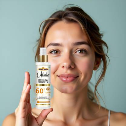 Utkrisht Sunscreen - SPF 60+ PA+++ Khadi SPF 60 Lotion with Daytime Skincare and UV Rays Defense