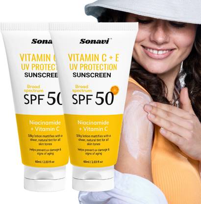 Sonavi Sunscreen - SPF 50 PA+++ Sunscreen Cream- SPF 50 PA++ Lightweight & Hydrating-Non-Sticky Glowing Skin