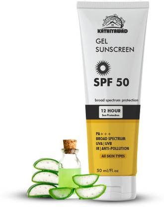Kathiyawad Sunscreen - SPF 50 PA+++ ''SPF 50 Gel Sunscreen – Non-Comedogenic & Oil-Free for a Clear, Smooth Look''