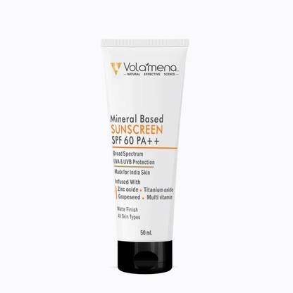 Volamena Sunscreen - SPF 50 PA++ Mineral based Sunscreen ultra matte 60 SPF++