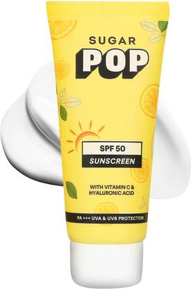 SUGAR POP Sunscreen - SPF 50 PA+++ SPF 50 Sunscreen with Vitamin C & Hyaluronic Acid 50g
