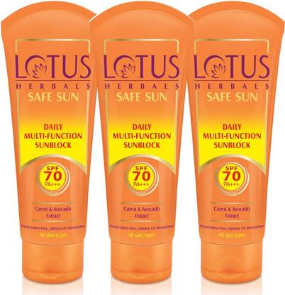 LOTUS Sunscreen - SPF 70 PA+++ Herbals Safe Sun Daily Multi Function Sunblock