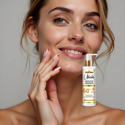 Utkrisht Sunscreen - SPF 60+ PA+++ Khadi Herbal SPF 60 Lotion for Smooth Finish and Skin Revival