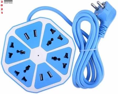 jorugo H1664 Hexagon Socket Extension board with 4 USB 2.0Amp charging point 8 Socket-1 4  Socket Extension Boards