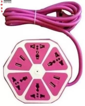 Stybits A1528 Hexagon Socket Extension board with 4 USB 2.0Amp charging point 8 Socket-1 8  Socket Extension Boards