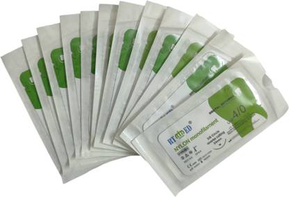 B-Arm Nylon Suture Thread With 24mm Suture Needle(Pack of 12)Non absorbable Thread NOT Suturing Forceps