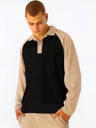 Jump Cuts Full Sleeve Color Block Men Sweatshirt