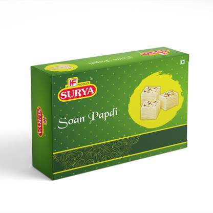 Surya 400gm Soan Papdi | Best Indian Sweet (Pack of 2; 200g each) Box