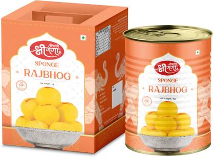 बिकानेरी श्री गंगा डिलिशियस राजभोग,1kg ट्रेडिशनल बिकानेरी स्वीट, मिठाई, शाही स्वीट 12 पीसेस टिन