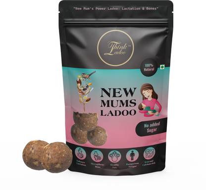 Think Ladoo New Mom Ladoo | Energy Boost | No Added Sugar | Desi Ghee & Gond | 20 Pcs Pouch