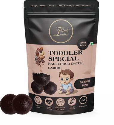 Think Ladoo Ragi Choco Dates Toddler Ladoo | No Added Sugar, High Protein, 20pcs Pouch