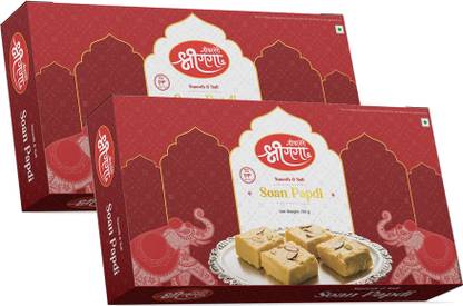 Bikaneri Shree Ganga Soft and Flaky Soan Papdi, 400Gm Delicious Traditional Bikaneri Sweet, Mithai Box
