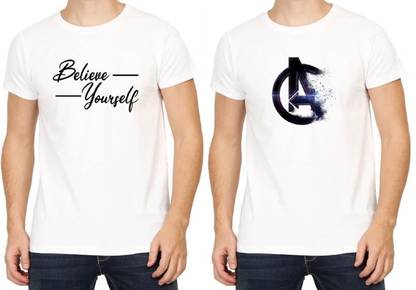 M Mapon Fashion Printed Men White T-Shirt