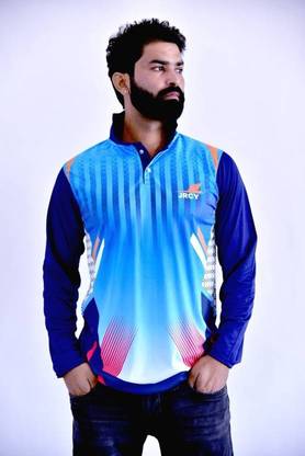 Printed Men Blue T-Shirt