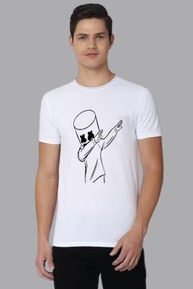 Graphic Print, Printed, Self Design, Cartoon Men White T-Shirt