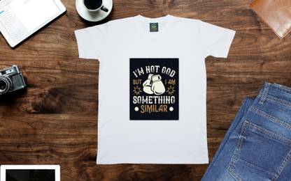 Graphic Print Men White T-Shirt
