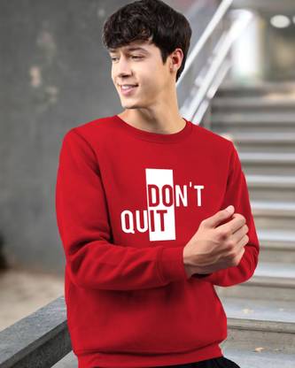 TEESHACK Printed, Typography Men Round Neck Red T-Shirt