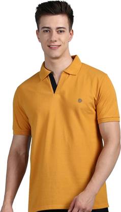 Solid Men Yellow T-Shirt