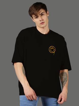 UrGear Printed Men Round Neck Black T-Shirt