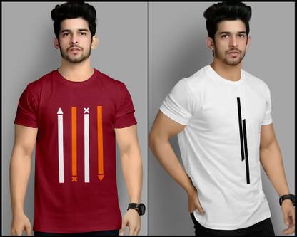 Printed Men Maroon T-Shirt