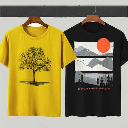 Printed Men Light Blue, Light Green T-Shirt