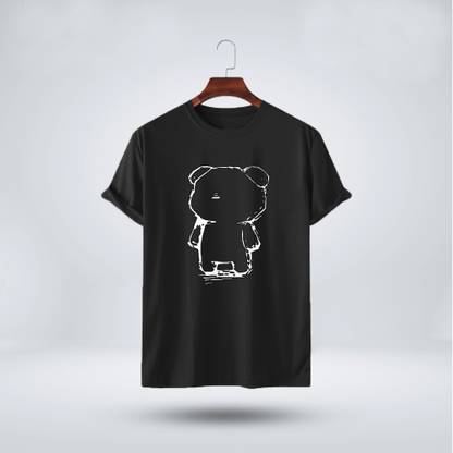 Printed Men White, Black T-Shirt