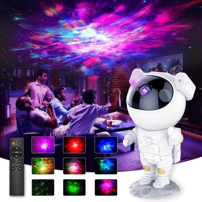 KHANSAHEB Table Lamp Astronaut Galaxy Projector Light, Remote Control 360 Degree Rotation Night Lamp