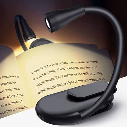 Decor Your Way Book Light for Night Reading USB Rechargeable 3 Modes Brightness Study Lamp