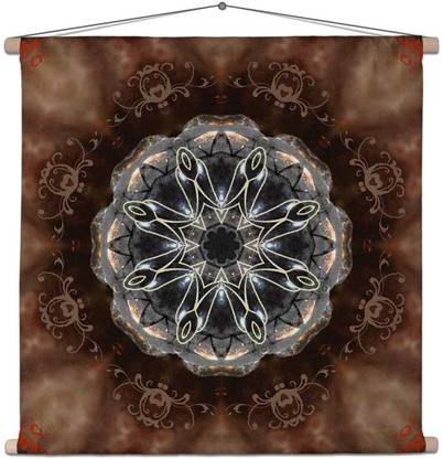 Artzfolio Oriental Decoration Velvet Fabric Tapestry Scroll Hanging 18.8x18inch (48x46cms) Printed Tapestry