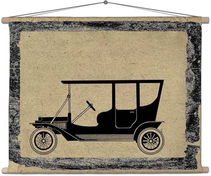 Artzfolio Vintage Car Fabric Tapestry Scroll Hanging Vintage Cars Tapestry