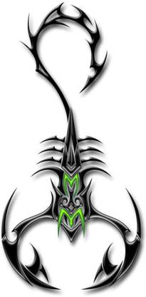 voorkoms Scorpion Tattoo Tribal Waterproof Men and Women Temporary Body Tattoo