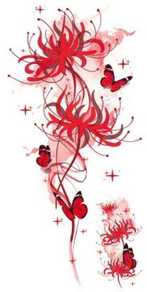 stylizeink Red Flower With Butterfly Temporary Tattoo Waterproof Tattoo For Men Woman