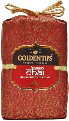 Golden Tips Brocade Bag Indian Spices Masala Tea Box