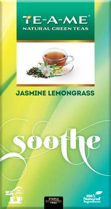 TE-A-ME Natural Jasmine, Lemon Grass Green Tea Bags Box