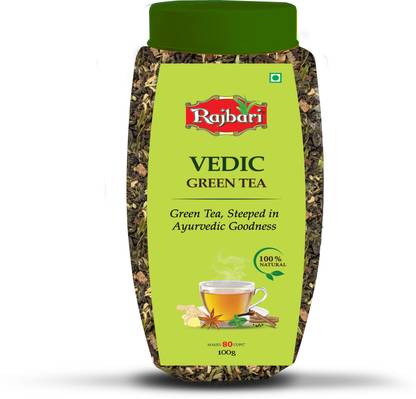 Rajbari Vedic Green Tea 200g | With Real Ayurvedic Herbs | Detox & Immunity | Wellness Herbs Herbal Tea Plastic Bottle