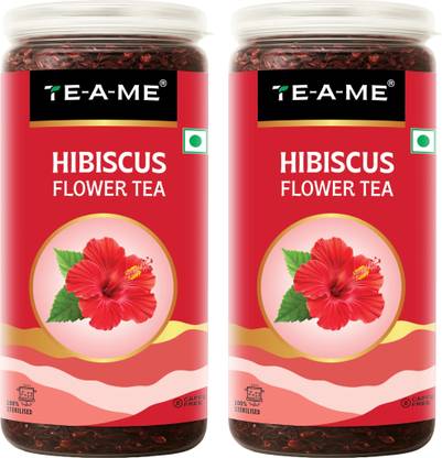 TE-A-ME Hibiscus Tea - 100g (Pack of 2) | 100% Natural Dried Hibiscus Flowers | Herbal Tea Plastic Bottle