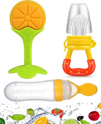 HIKIPO Presents High Quality Fruit Nibbler juicer Silicone Spoon Bottle with Teether Teether and Feeder