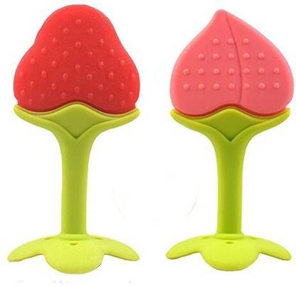 Wuxxa Silicone Fruit Shape 2 Piece Of Teething Soft Sensory / Pacifier For Baby Teether