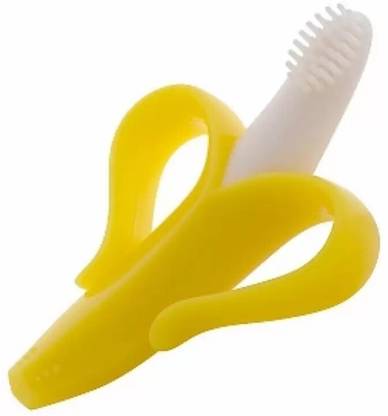 SHOPPIZONE 100% SILICONE BABY BANANA TRANING TOOTHBRUSH Teether